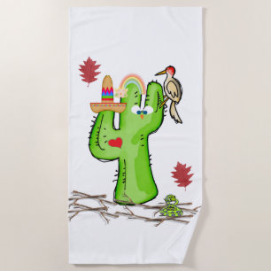 Beach Towel Cactus Bird