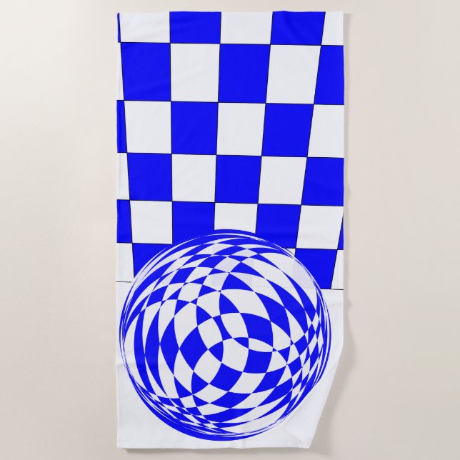 Beach Towel - Chequerboard and Ball Illusion (Front)