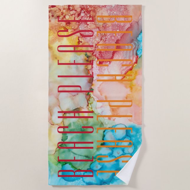 Beach Towel Colourful Sunburst (Front)