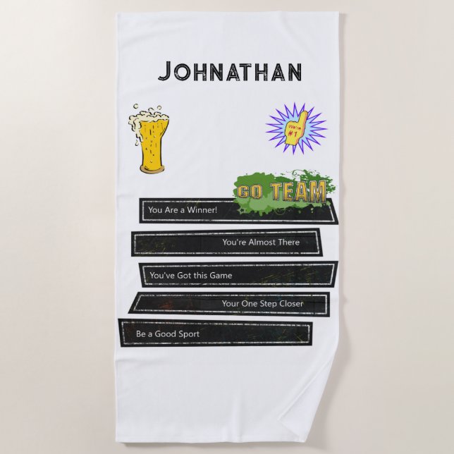Beach Towel Go Team Beer (Front)