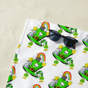 Beach Towel Happy St. Patrick's Day Rabbit