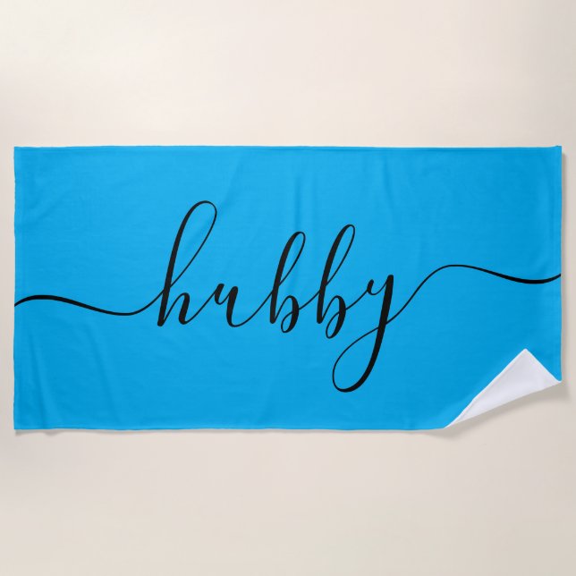 Beach Towel - Hubby Light Blue (Front)