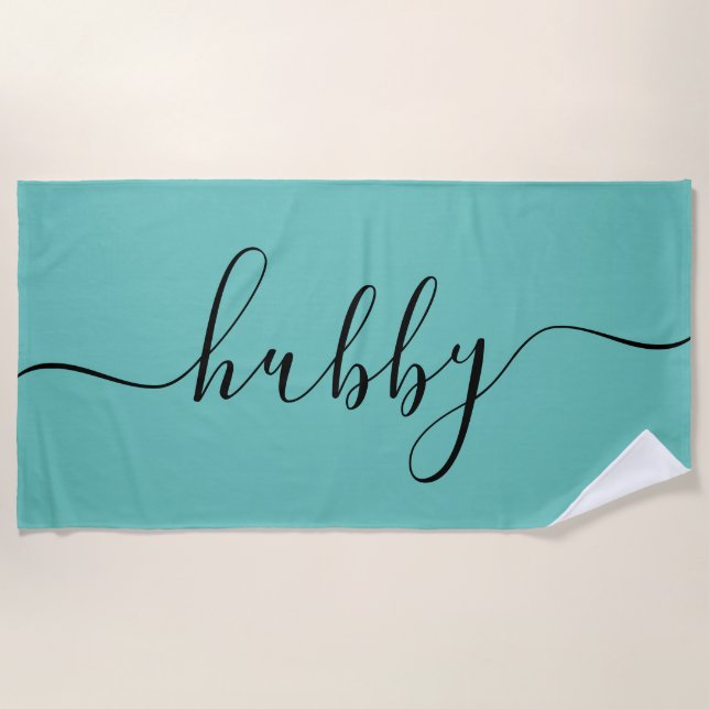 Beach Towel - Hubby Light Teal (Front)