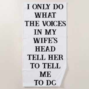 Beach Towel Husband Wife's Joke