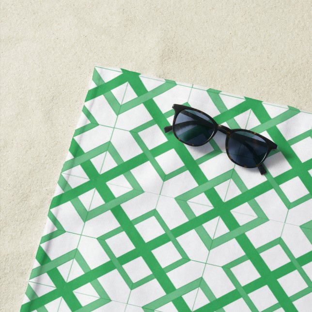Beach Towel - Interlaced Squares (In Situ)