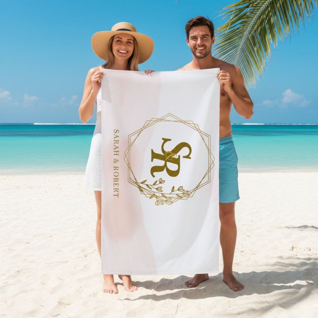 Beach towel, Monogrammed, Wedding gift Towel (Creator Uploaded)
