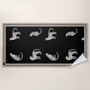 Beach Towel Monstera Leaf Plant and Custom Name