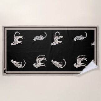 Beach Towel Monstera Leaf Plant and Custom Name