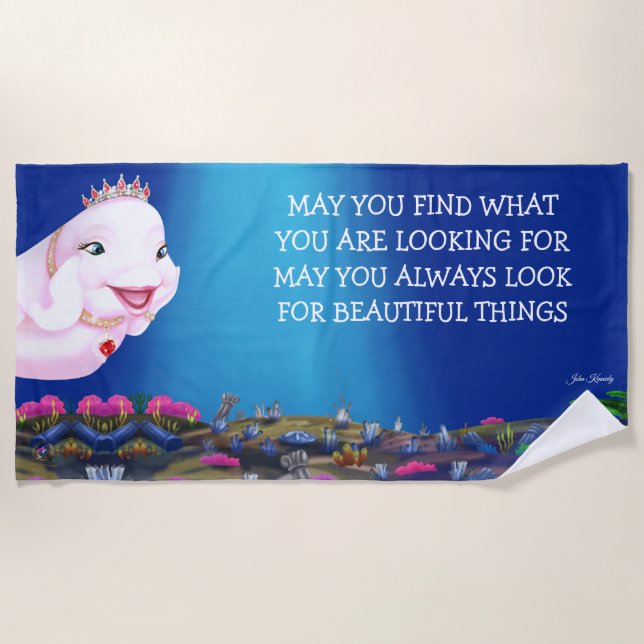 Beach Towel Princess Eviana "Beautiful Things..." (Front)