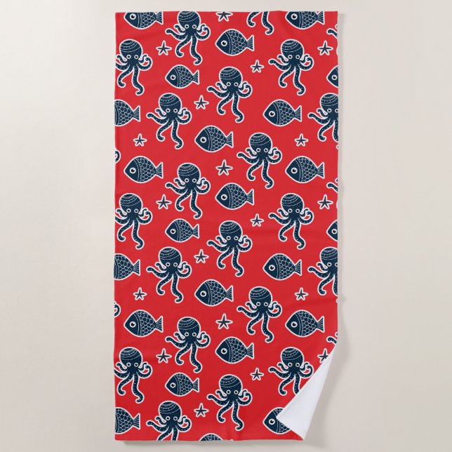 Beach Towel--Sea Life Towel (Front)