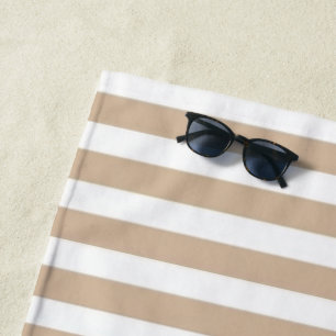 Beach Towel Spring Beige & White Stripe