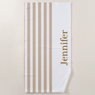 Beach Towel Spring Beige & White Stripe