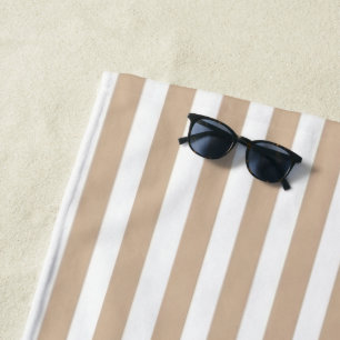 Beach Towel Spring Beige & White Stripe