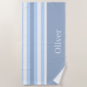 Beach Towel Spring Blue & White Stripe