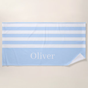 Beach Towel Spring Blue & White Stripe