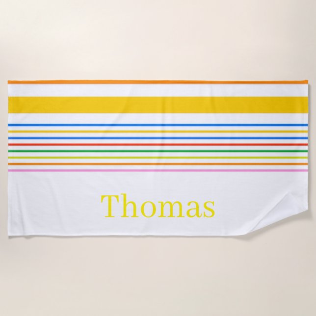 Beach Towel Spring Caribbean Colourful Colour Stri (Front)