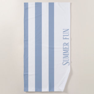 Beach Towel Spring Pastel Blue & White Stripe