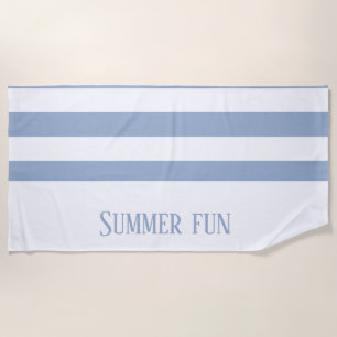 Beach Towel Spring Pastel Blue & White Stripe