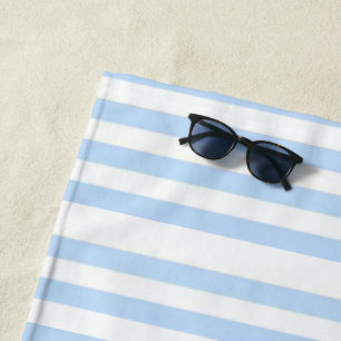 Beach Towel Spring Pastel Blue & White Stripe