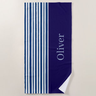 Beach Towel Spring Rugged Blue & White Stripe
