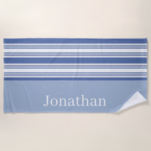 Beach Towel Spring Rugged Blue & White Stripe