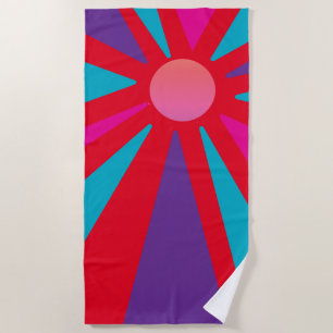 Beach Towel - Sunshine Red Pink Orange Yellow