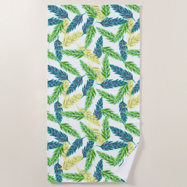 Beach Towel--Tropical Palms Print Towel (Front)