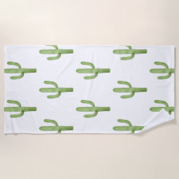 Beach towel watercolour cactus