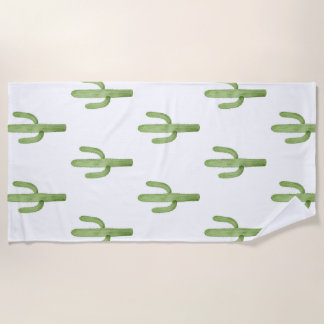 Beach towel watercolour cactus
