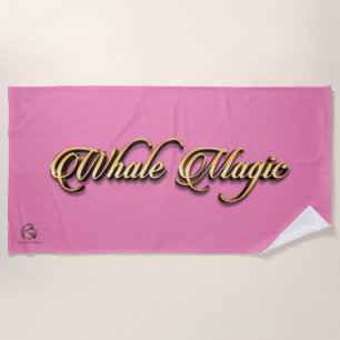 Beach Towel Whale Magic Pink