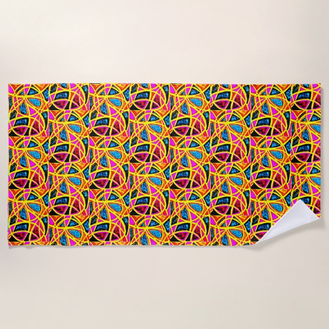 Beach Towel with Abstract Design (Front)