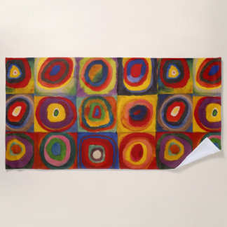 Beach Towel with Kandinsky's Squares and Circles
