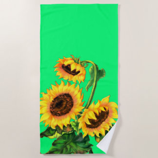 Beach Towel with Sunflowers