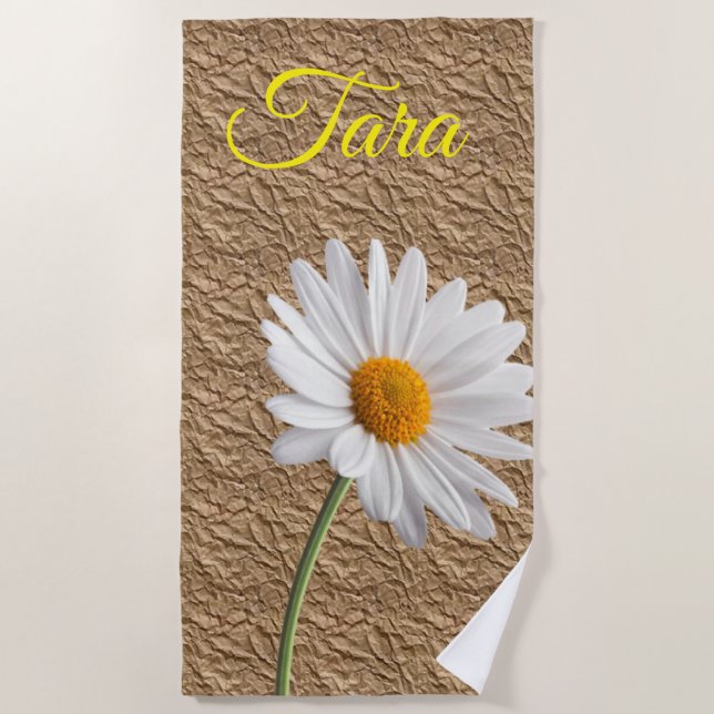 Beach towels White Daisy (Front)