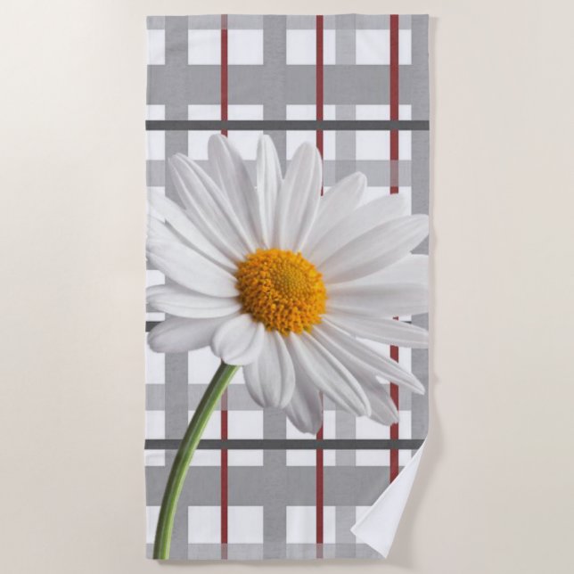 Beach towels White Daisy (Front)