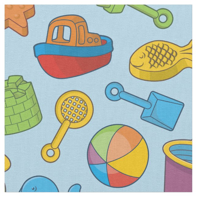 Beach Toys Icons Fabric (Close Up)