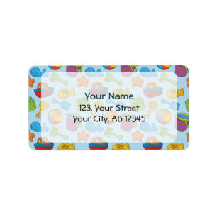 Beach Toys Icons Label