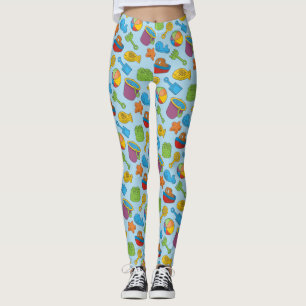 Beach Toys Icons Leggings