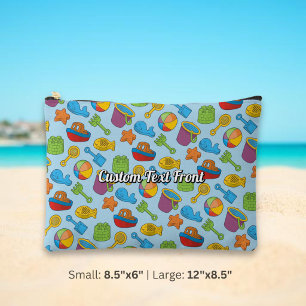 Beach Toys Icons Pattern Accessory Pouch
