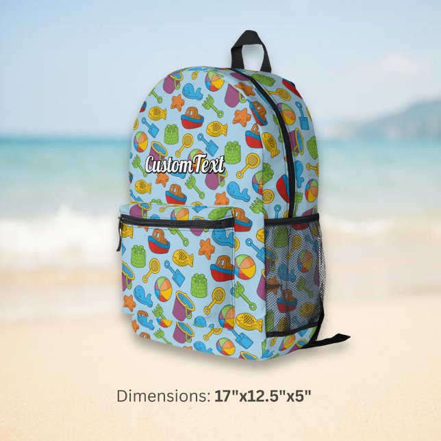 Beach Toys Icons Pattern Printed Backpack (Creator Uploaded)