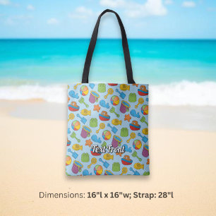 Beach Toys Icons Pattern Tote Bag