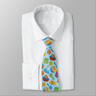 Beach Toys Icons Tie