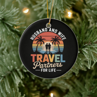 Beach Travelling - Husband and Wife Travel Partner Ceramic Tree Decoration
