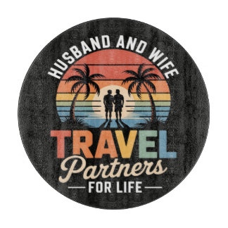 Beach Travelling - Husband and Wife Travel Partner Cutting Board