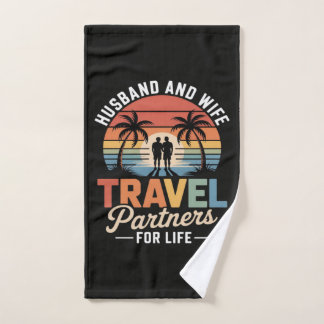 Beach Travelling - Husband and Wife Travel Partner Hand Towel