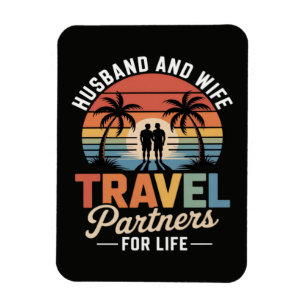 Beach Travelling - Husband and Wife Travel Partner Magnet