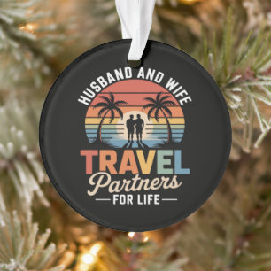 Beach Travelling - Husband and Wife Travel Partner Ornament