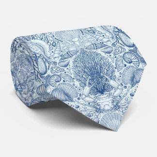 Beach treasures in blue tie