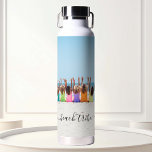 Beach Tribe Friends Vacation Bachelorette Photo Water Bottle<br><div class="desc">This design may be personalised in the area provided by changing the photo and/or text. Or it can be customised by clicking Personalise this Template and then choosing the click to customise further option and delete or change the colour of the background, add text, change the text colour or style,...</div>