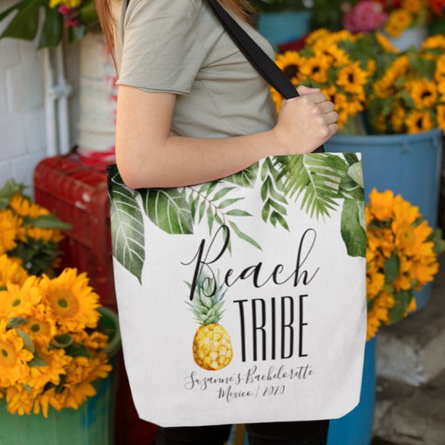 Beach Tribe Girl's Tropical Bachelorette Vacation  Tote Bag (Creator Uploaded)